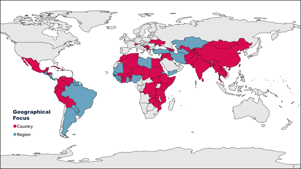 Screenshot of the interactive project map dashboard.