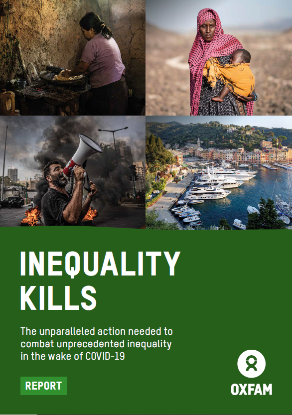 Cover page of Oxfam Report: Inequality Kills